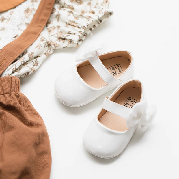 Butterfly-Knot PU Baby Shoes – Soft Sole Anti-Slip First Walkers (0–18 Months) First Walkers ZURRIES BILLINERY (PVT) LTD.
