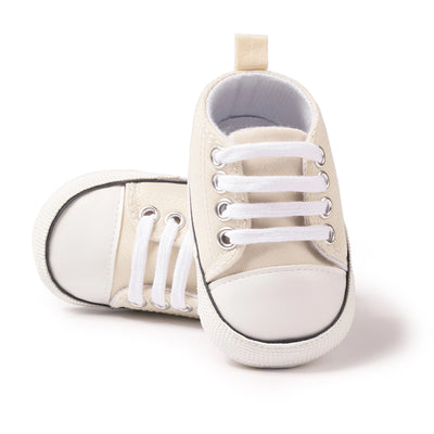Checkered Soft Sole Baby Shoes – Lace-Up First Walkers for Infants (0–12 Months) First Walkers ZURRIES BILLINERY (PVT) LTD.
