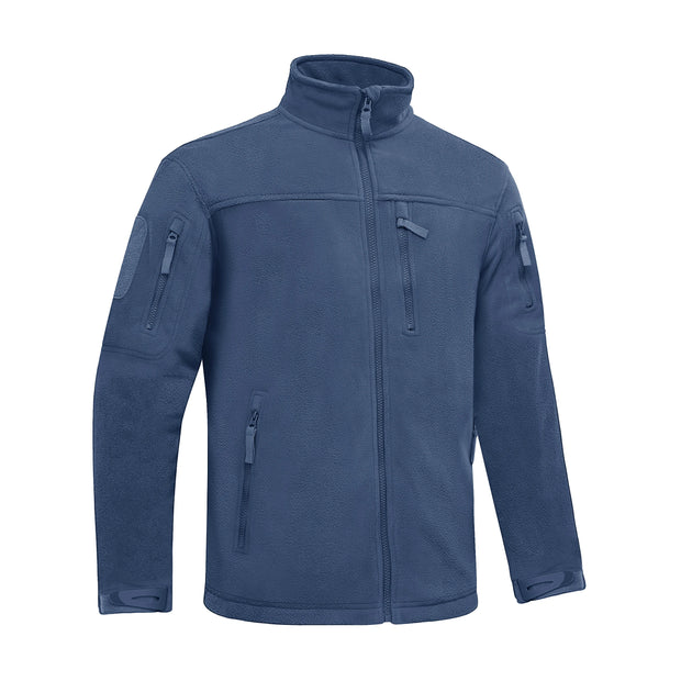 Blue jacket with zippers on a white background