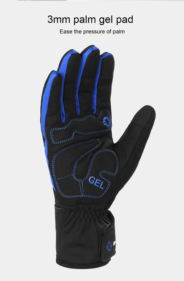 Black glove with blue accents and on a white background