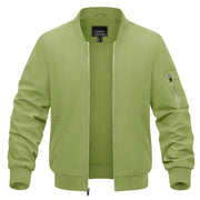 Green bomber jacket on a white background