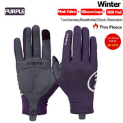 Purple and gray gloves on a white background