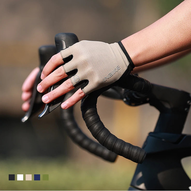 Half finger cycling glove on a blurred background
