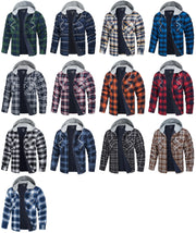 Collection of plaid jackets with various patterns on a white background