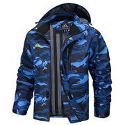 Blue camouflage jacket on a white background