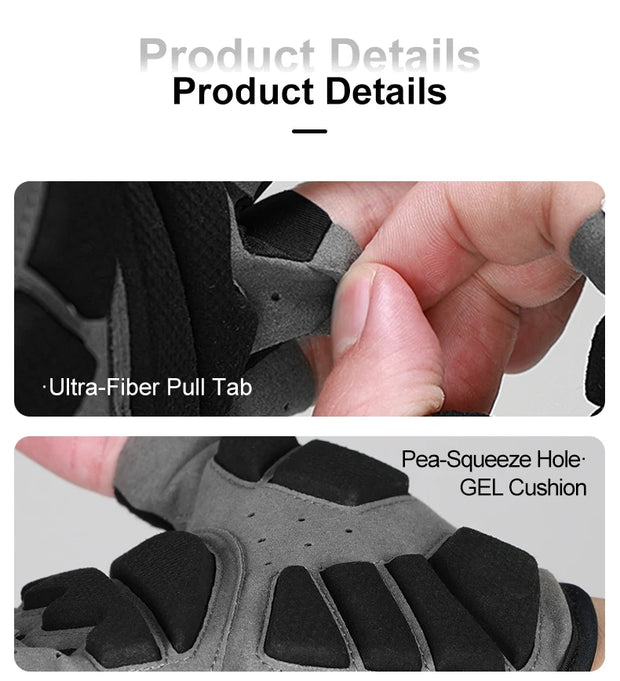 Product details of a shoe sole with ultra-fiber pull tab and pea-squeeze hole gel cushion.