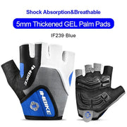 gloves with 5mm thick gel palm pads on a white background