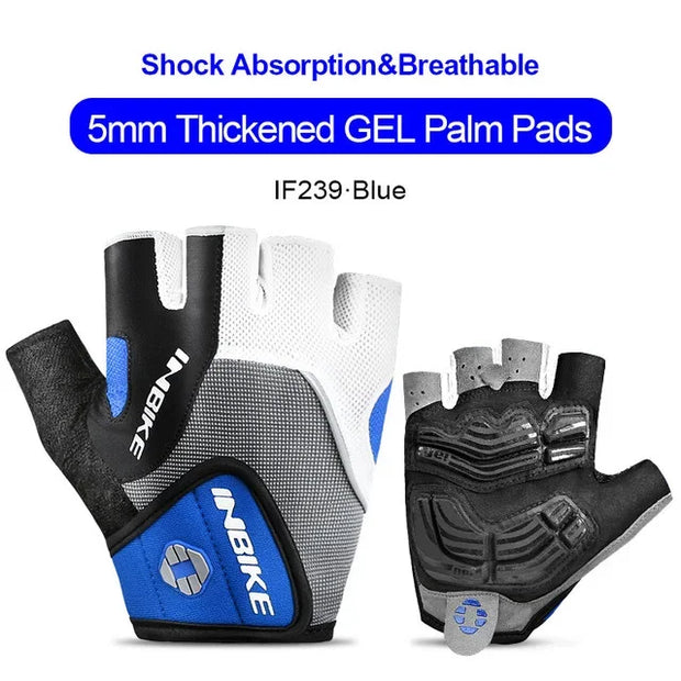 gloves with 5mm thick gel palm pads on a white background