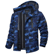 Blue camouflage jacket on a white background