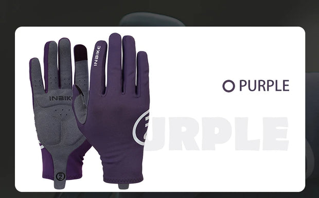 Pair of purple and gray gloves on a white background.