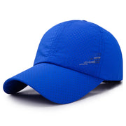 Blue cap with brand logo on a white background