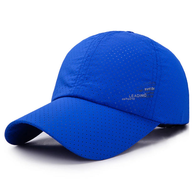 Blue cap with brand logo on a white background