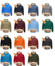 Collection of colorful hoodies with a bear face design on a white background