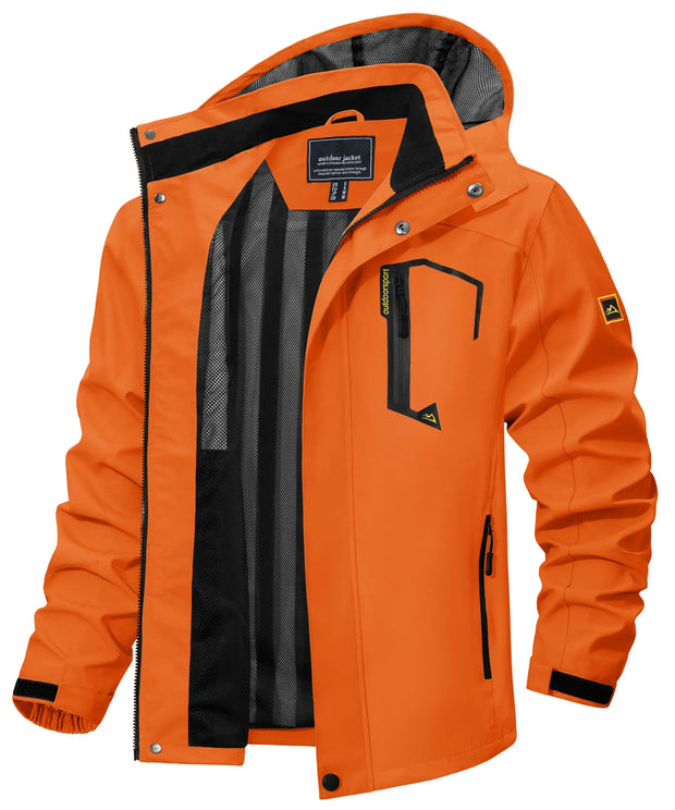 Orange and black jacket on a white background