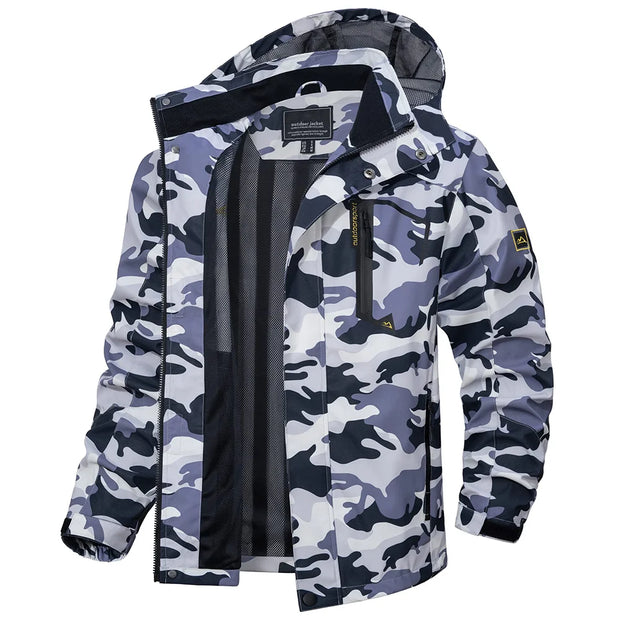 Camouflage jacket with a white background