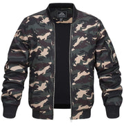 Camouflage jacket with a black interior on a white background