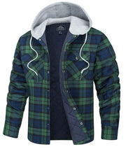 Plaid jacket with a hood on a white background