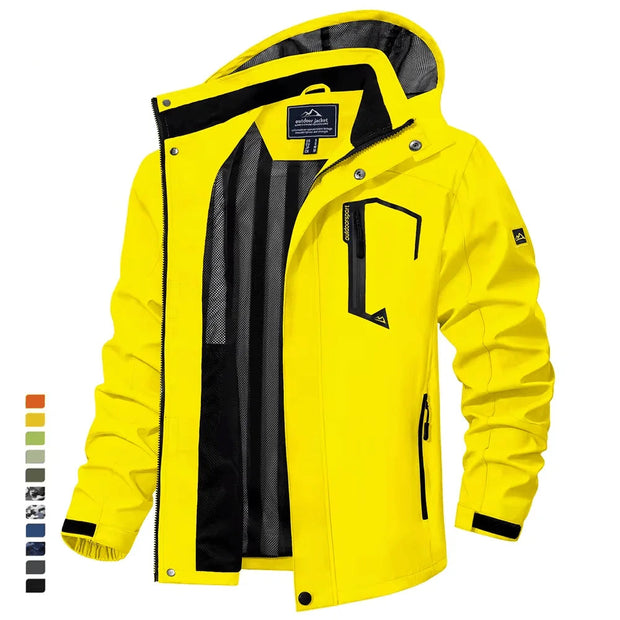 Yellow and black jacket on a white background