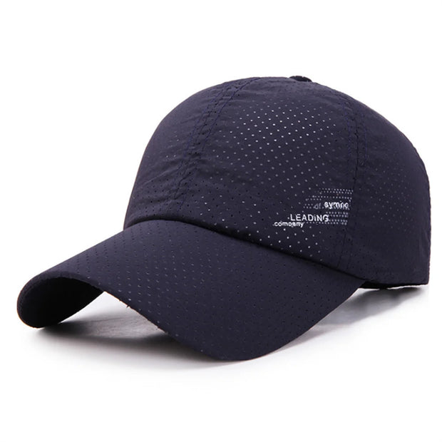 Navy blue cap on a white background