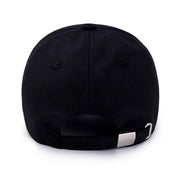 Black baseball cap on a white background