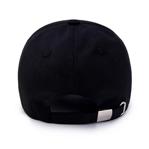 Black baseball cap on a white background