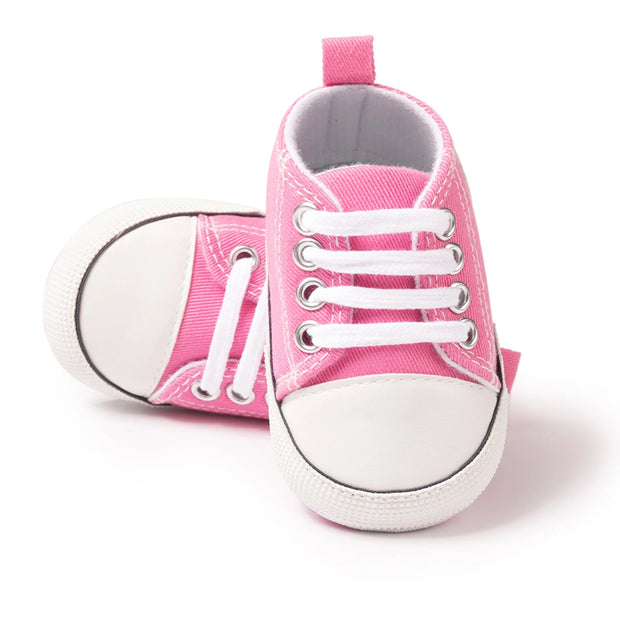 Checkered Soft Sole Baby Shoes – Lace-Up First Walkers for Infants (0–12 Months) First Walkers ZURRIES BILLINERY (PVT) LTD.