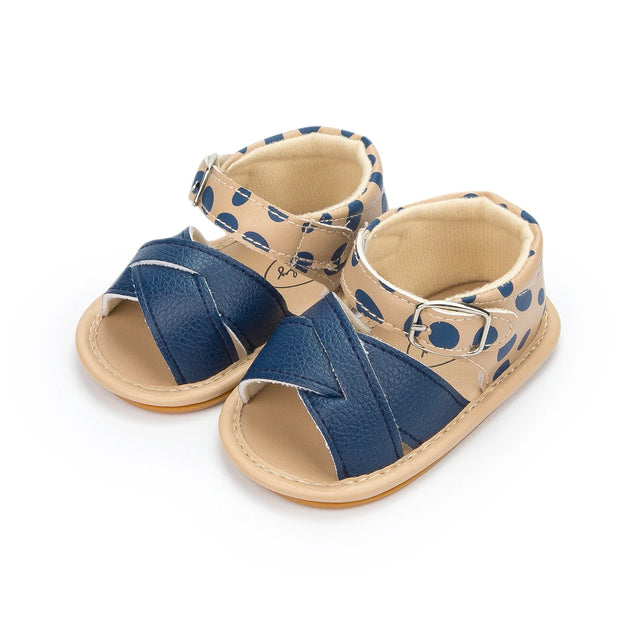 Flower Accent Baby Sandals – PU Leather Soft Sole Anti-Slip First Walkers (0–12 Months) Baby Sandals ZURRIES BILLINERY (PVT) LTD.