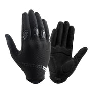 Black gloves with text on a white background