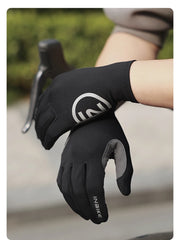 Black gloves on a blurred background