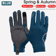 Blue and gray gloves on a white background