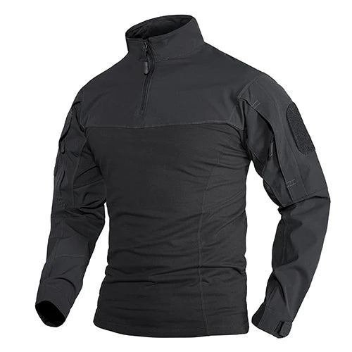 Black tactical jacket on a white background