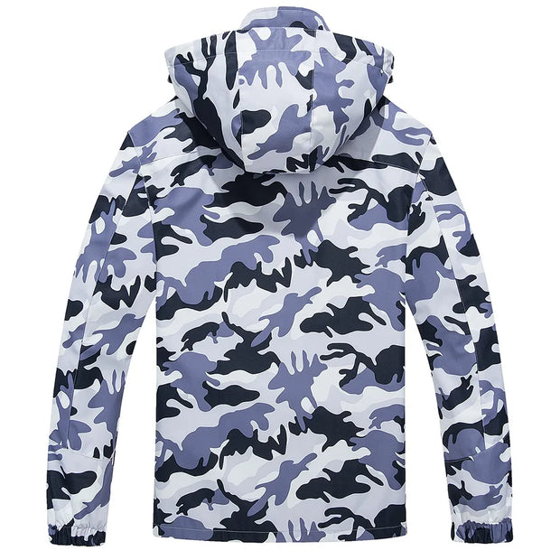 Camouflage-patterned jacket on a white background