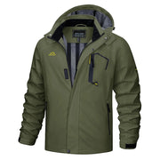 Green jacket with brand logo on a white background