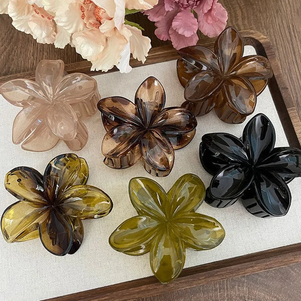 Floral Large Hair Claw Clip – 8cm Durable Decorative Grip Hair Claw Clip ZURRIES BILLINERY (PVT) LTD.