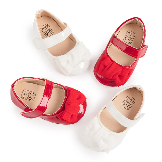 Butterfly-Knot PU Baby Shoes – Soft Sole Anti-Slip First Walkers (0–18 Months) First Walkers ZURRIES BILLINERY (PVT) LTD.