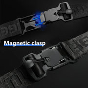 Black belt with a magnetic clasp on a black background
