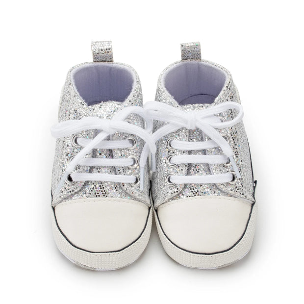 Checkered Soft Sole Baby Shoes – Lace-Up First Walkers for Infants (0–12 Months) First Walkers ZURRIES BILLINERY (PVT) LTD.