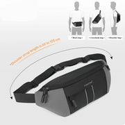 Black waist bag with shoulder strap extension feature