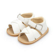 Flower Accent Baby Sandals – PU Leather Soft Sole Anti-Slip First Walkers (0–12 Months) Baby Sandals ZURRIES BILLINERY (PVT) LTD.