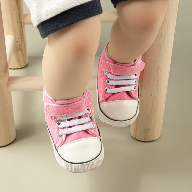 Checkered Soft Sole Baby Shoes – Lace-Up First Walkers for Infants (0–12 Months) First Walkers ZURRIES BILLINERY (PVT) LTD.