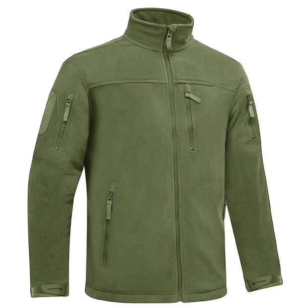 Green tactical jacket on a white background