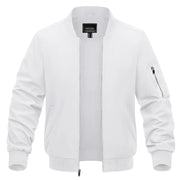White bomber jacket on a white background