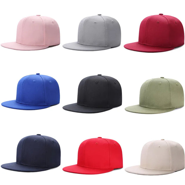 Collection of colorful caps in various shades on a white background