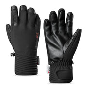 Black gloves with touch screen tips on a white background