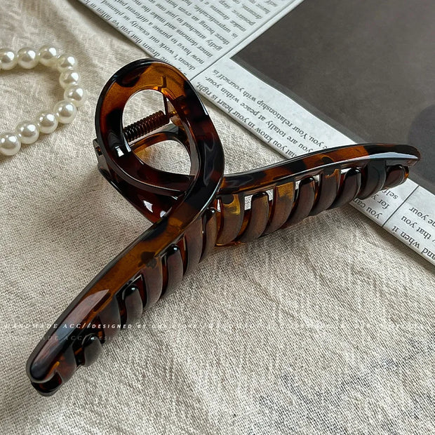 Leopard Print Large Hair Claw Clip – Bold Vintage Style Hair Claw Clip ZURRIES BILLINERY (PVT) LTD.