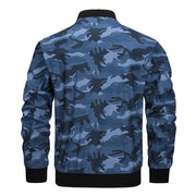 Blue camouflage jacket on a white background