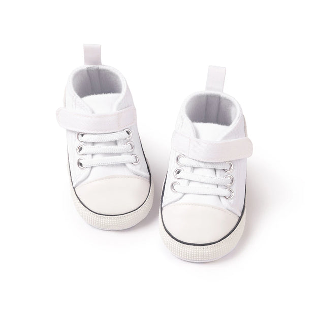 Checkered Soft Sole Baby Shoes – Lace-Up First Walkers for Infants (0–12 Months) First Walkers ZURRIES BILLINERY (PVT) LTD.