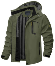 Green jacket with black accents on a white background