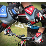 gloves and bike handlebar with text 'More Fashion More Fine'.
