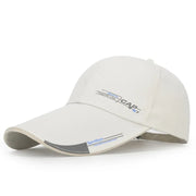 Beige cap with branding on a white background
